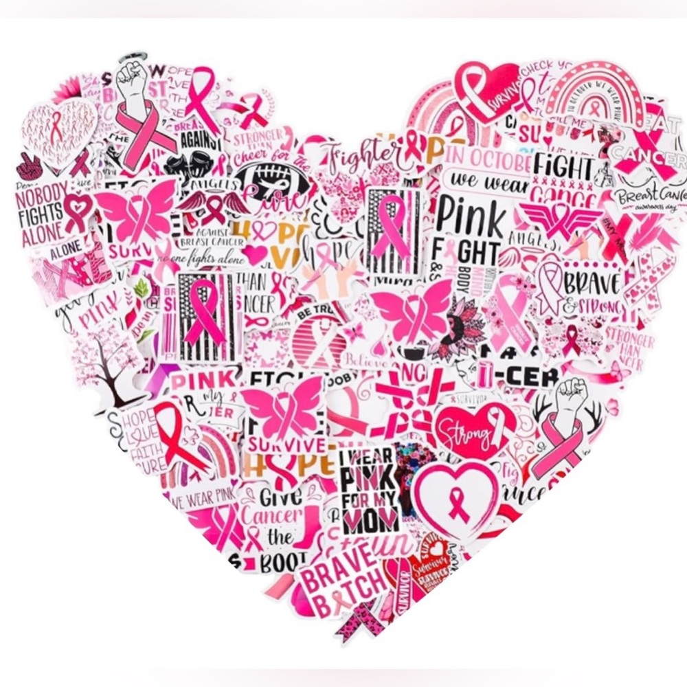 50-Breast cancer awareness decals vinyl stickers high quality